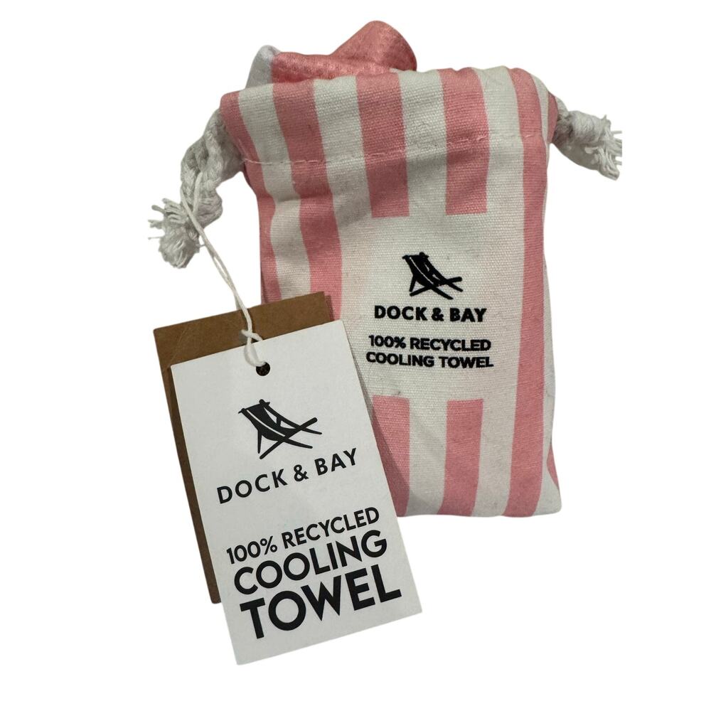 Dock & Bay Cooling Towel Pink Cabana Striped NEW